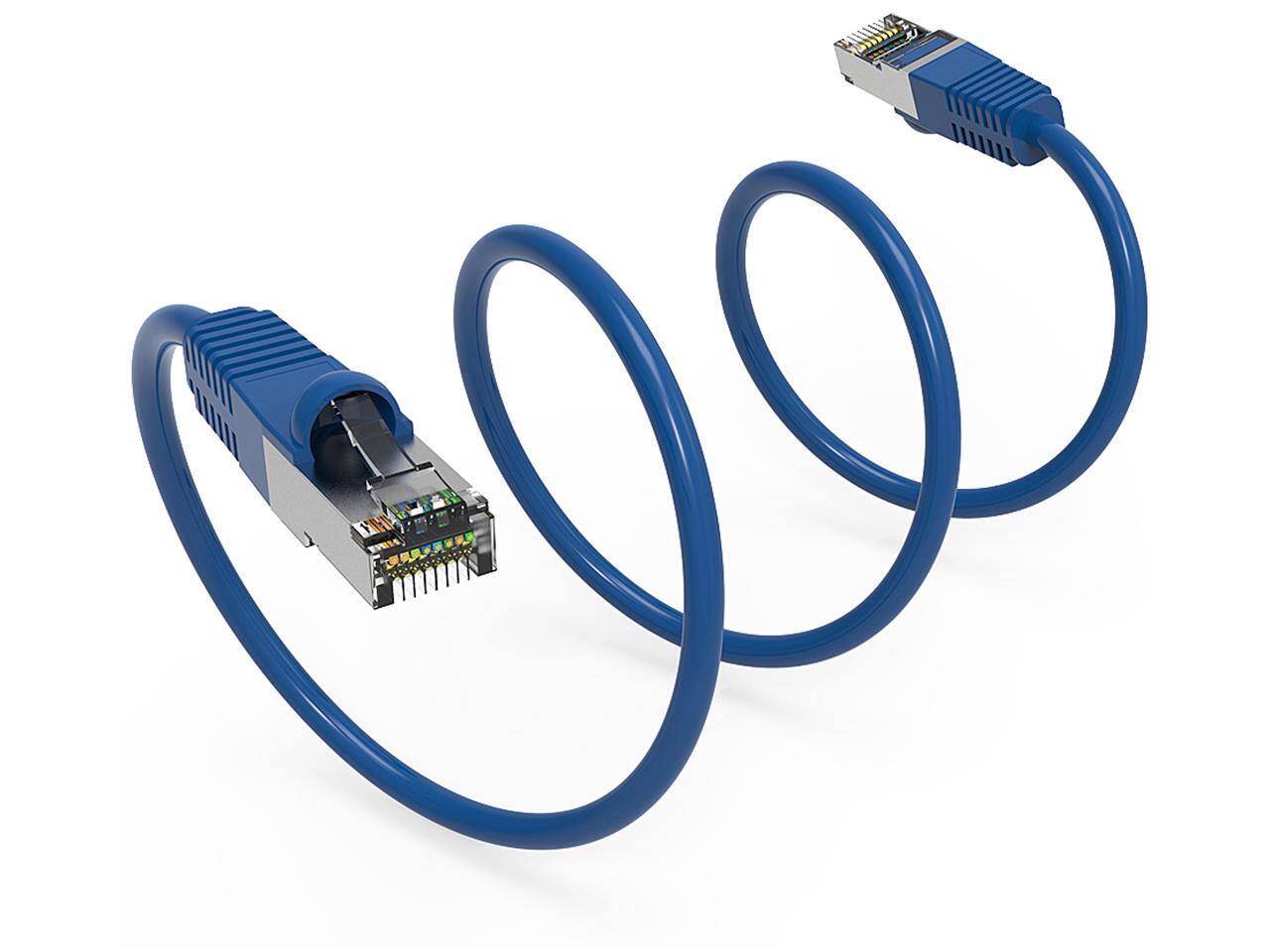 Alt View 3. Nippon Labs - Nippon Labs Cat7 Shielded 600MHz 26AWG 5ft Gigabit LAN RJ45 Patch Cable, Blue.