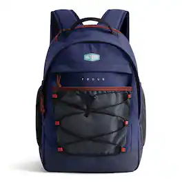 Bagsmart - Focus 26L Laptop Backpack Water-Resistant Daypack with 15.6 Inch Laptop & iPad Sleeves for School Work Travel - Dark Blue