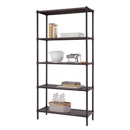TRINITY - 5-Tier 36x14x72 Slat Shelving Dark Bronze - Dark Bronze