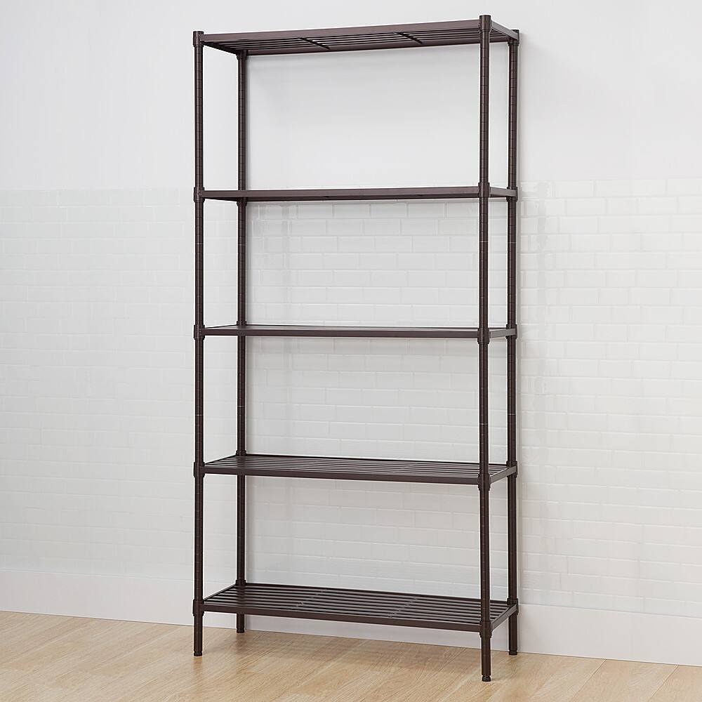 Alt View 11. TRINITY - TRINITY 5-Tier | 36x14x72 | Slat Shelving | Dark Bronze - Dark Bronze.