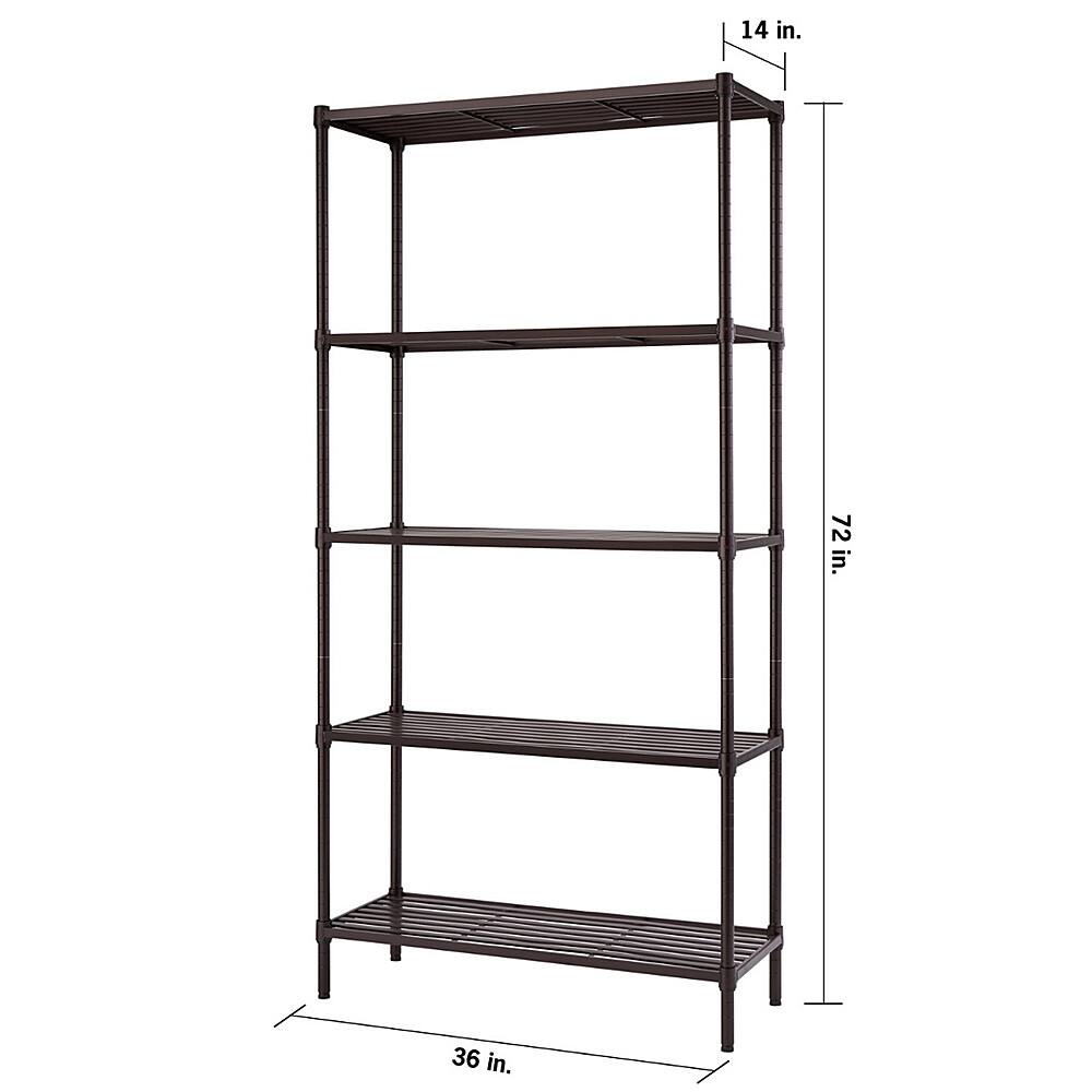 Alt View 13. TRINITY - TRINITY 5-Tier | 36x14x72 | Slat Shelving | Dark Bronze - Dark Bronze.