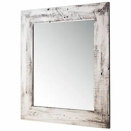Angle. TRINITY - DRAKESTONE | 22x26 Barnwood Mirror | White Wash - White Wash.