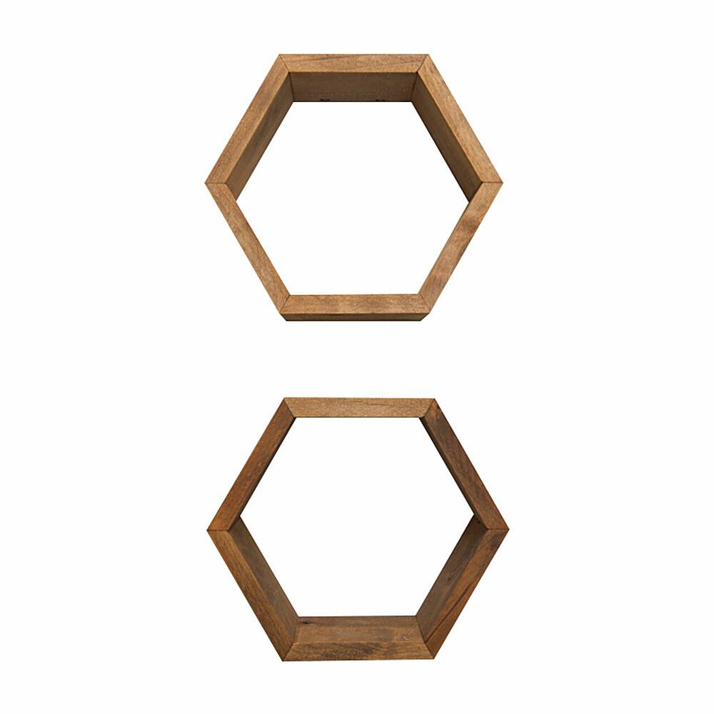 Alt View 11. TRINITY - DRAKESTONE | Hexagon Shelves | 2-Pack | Walnut - Walnut.