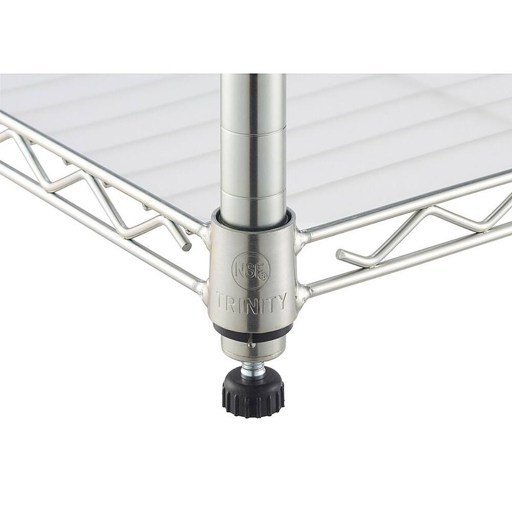 Alt View 13. TRINITY - TRINITY EcoStorage® 4-Tier | 36x14x54 | Commercial Wire Shelving | NSF | w/ Liners | Chrome - Chrome.