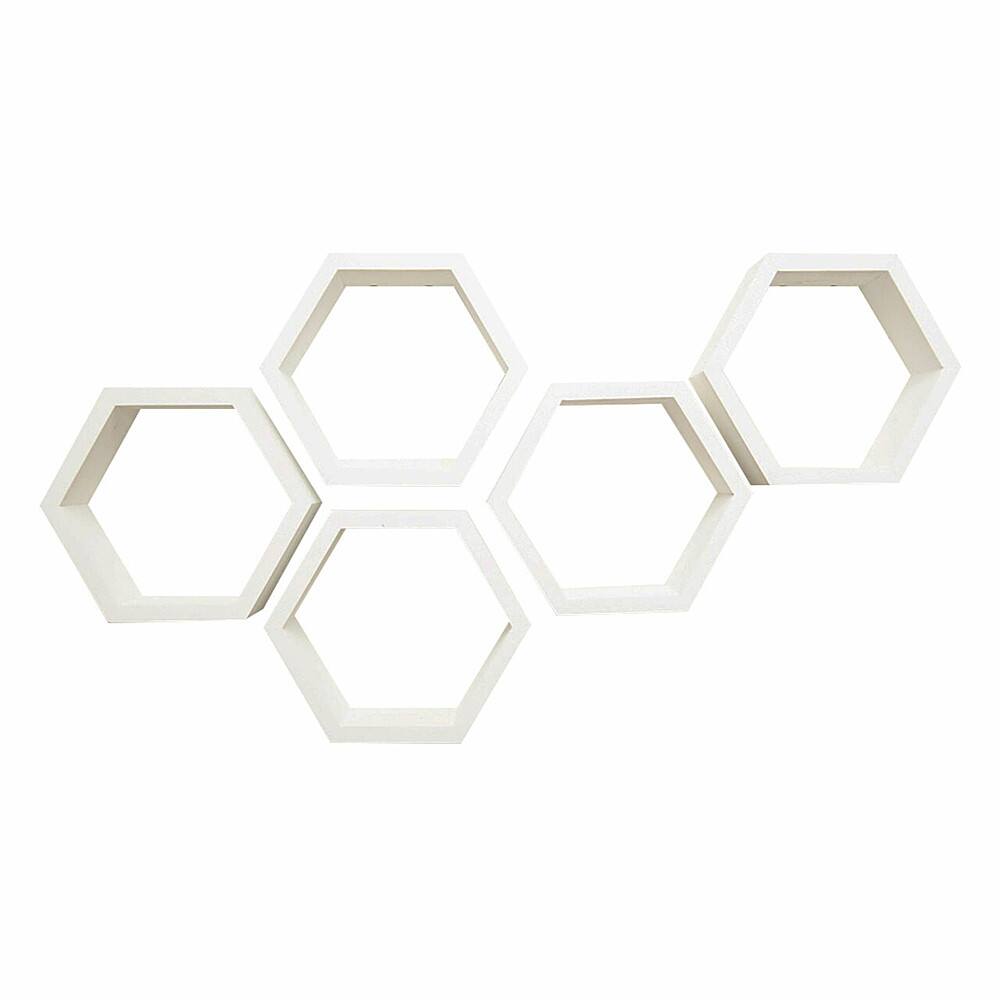 Alt View 11. TRINITY - DRAKESTONE | Hexagon Shelves | 5-Pack | White - White.