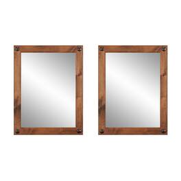 TRINITY - DRAKESTONE 24x31 Farmhouse Vanity Mirror w/ Clavos 2-Pack - Walnut