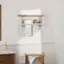 Left. TRINITY - DRAKESTONE | Towel Bar w/ Shelves | White Wash - White Wash.