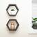 Angle. TRINITY - DRAKESTONE | Hexagon Shelves | 2-Pack | Black - Black.