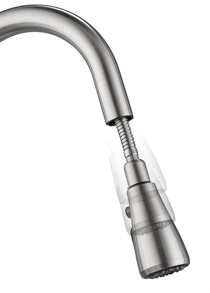 Alt View 16. TRINITY - TRINITY | 30x14x11.5 Basin | Stainless Steel Utility Sink | NSF | w/ Pull-Out Faucet | Black - Black.