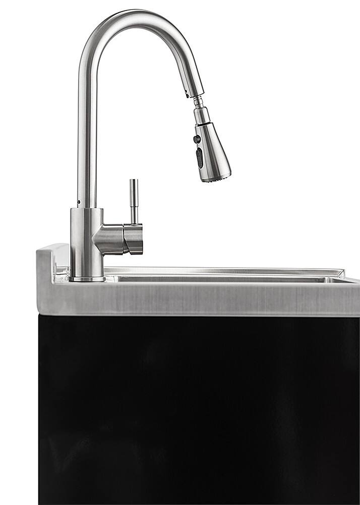 Alt View 17. TRINITY - TRINITY | 30x14x11.5 Basin | Stainless Steel Utility Sink | NSF | w/ Pull-Out Faucet | Black - Black.