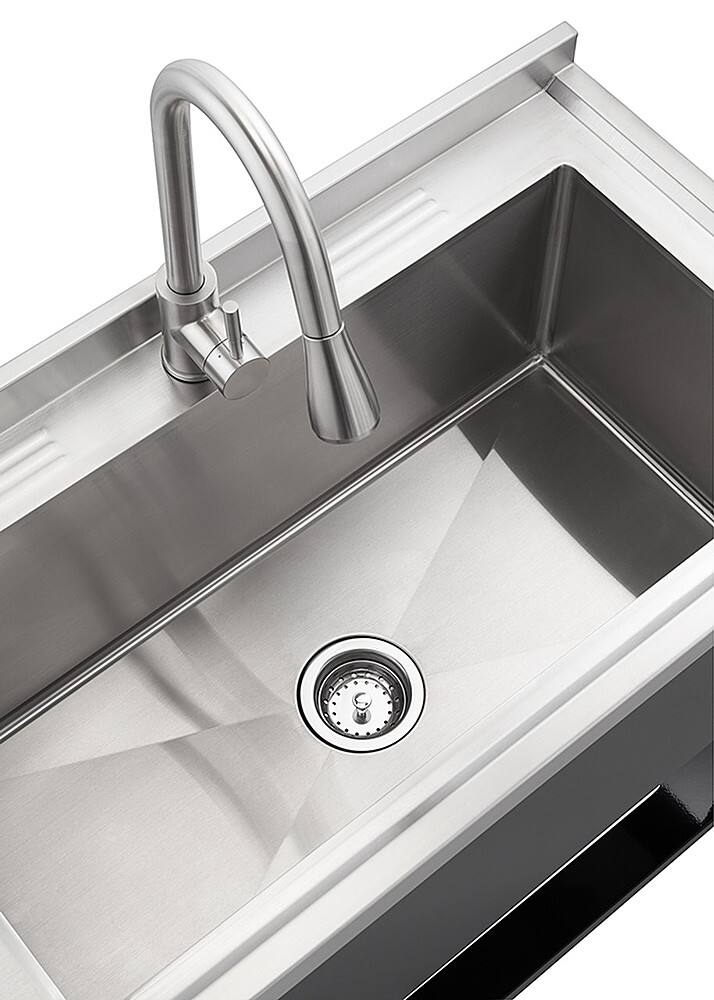 Alt View 23. TRINITY - TRINITY | 30x14x11.5 Basin | Stainless Steel Utility Sink | NSF | w/ Pull-Out Faucet | Black - Black.
