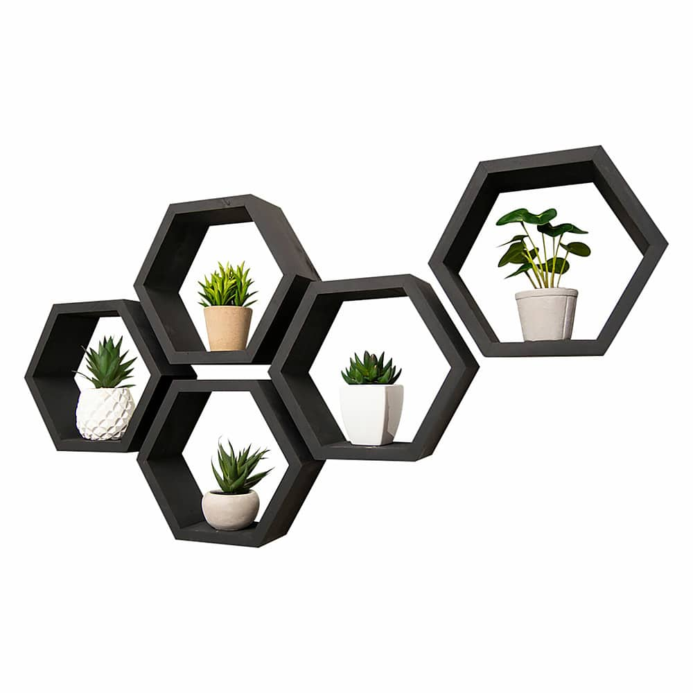 TRINITY DRAKESTONE | Hexagon Shelves | 5-Pack | Black HEX-SET5-MB ...