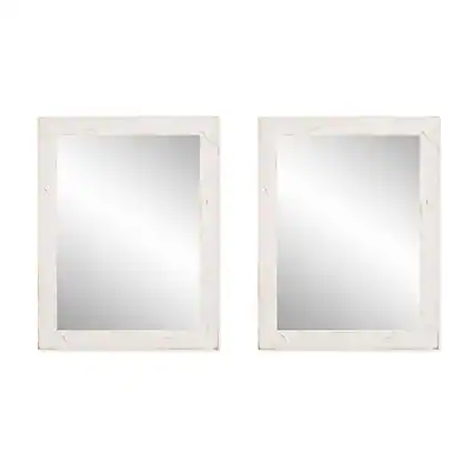 Angle. TRINITY - DRAKESTONE | 24x31 Farmhouse Vanity Mirror | 2-Pack | White Wash - White Wash.