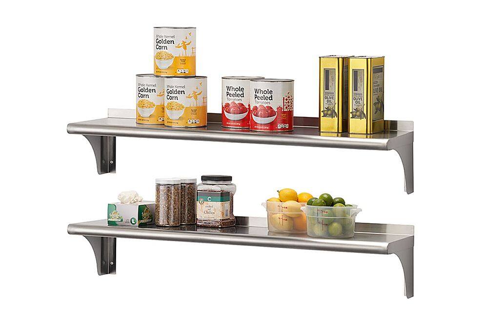 Front. TRINITY - TRINITY EcoStorage® | 48" Stainless Steel Wall Shelf | NSF | 2-Pack - Stainless Steel.