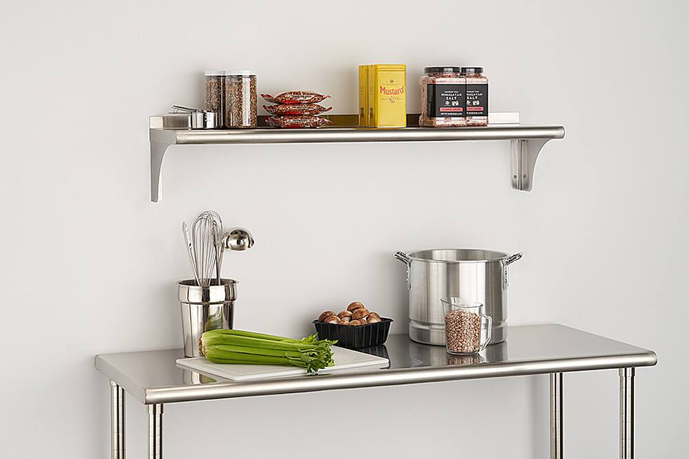 Alt View 12. TRINITY - TRINITY EcoStorage® | 48" Stainless Steel Wall Shelf | NSF | 2-Pack - Stainless Steel.