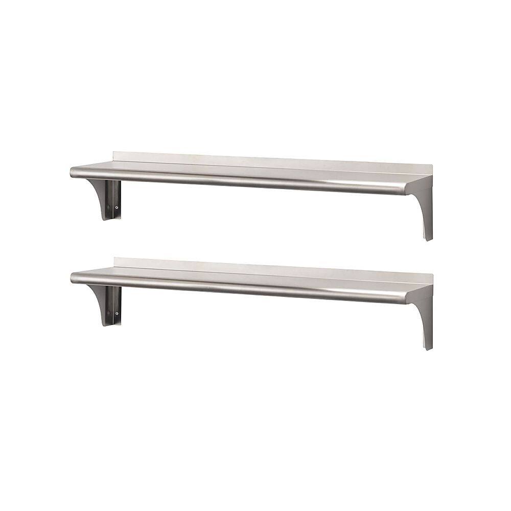 Alt View 15. TRINITY - TRINITY EcoStorage® | 48" Stainless Steel Wall Shelf | NSF | 2-Pack - Stainless Steel.