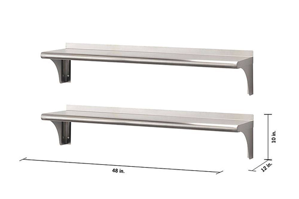 Alt View 16. TRINITY - TRINITY EcoStorage® | 48" Stainless Steel Wall Shelf | NSF | 2-Pack - Stainless Steel.