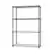 Left. TRINITY - TRINITY 4-Tier | 36x14x54 | Commercial Wire Shelving | NSF | w/ Liners | Black - Black.