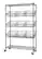 Angle. TRINITY - TRINITY 5-Tier | 48x18x72 | Commercial Wire Shelving | NSF | w/ Baskets & Dividers | Black - Black.