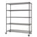 Left. TRINITY - TRINITY BASICS® 5-Tier |60x24x72| Wire Shelving | NSF | w/ Wheels | Black - Black.