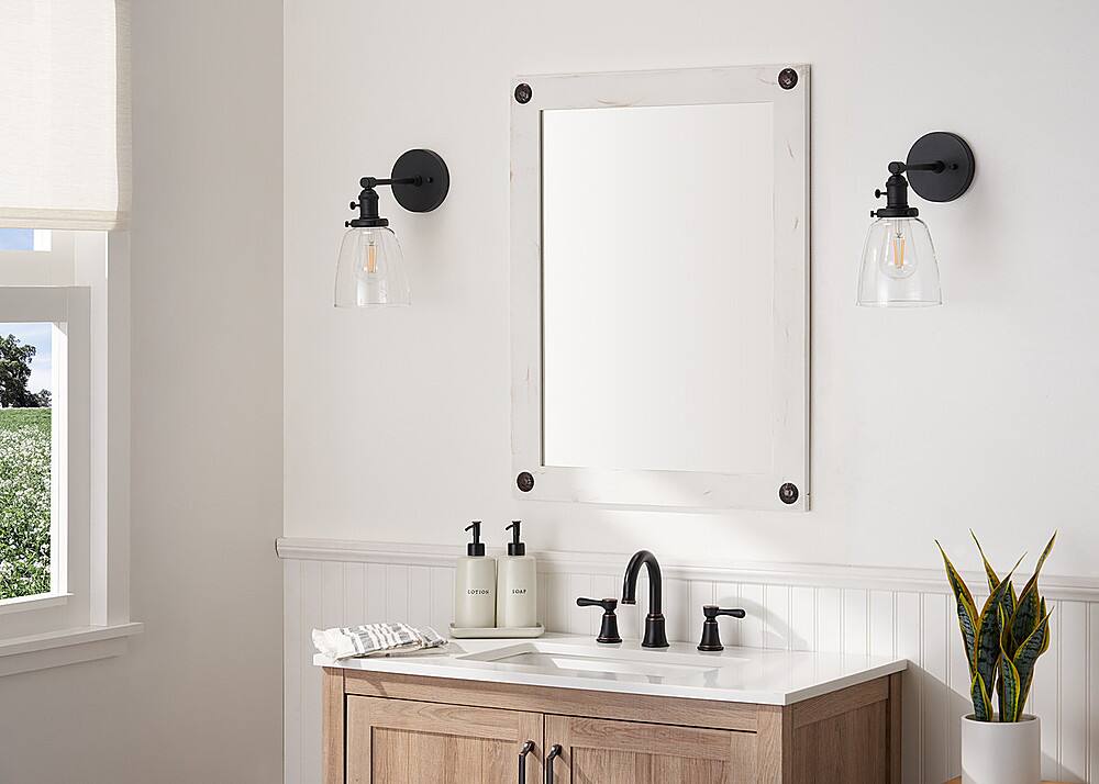 Alt View 11. TRINITY - DRAKESTONE | 24x31 Farmhouse Vanity Mirror w/ Clavos | White Wash - White Wash.