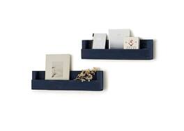 TRINITY - DRAKESTONE Floating Book + Photo Display Shelf 2-Pack - Navy