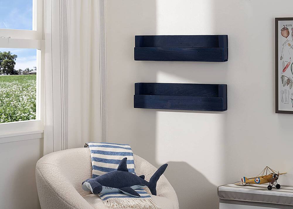 Alt View 11. TRINITY - DRAKESTONE | Floating Book + Photo Display Shelf | 2-Pack | Navy - Navy.