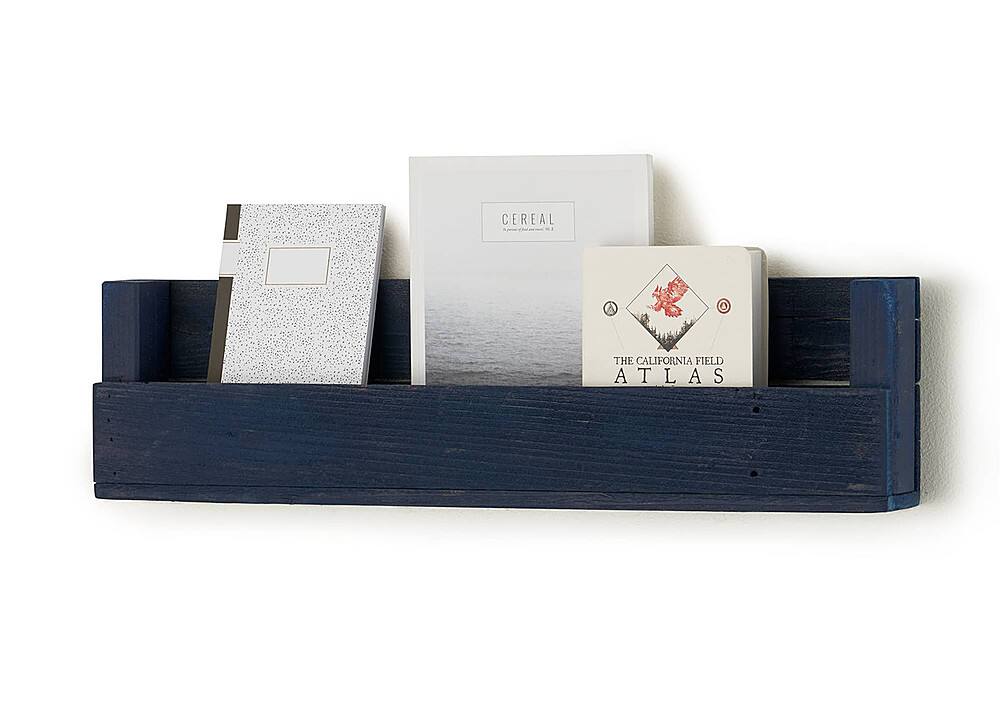 Alt View 13. TRINITY - DRAKESTONE | Floating Book + Photo Display Shelf | 2-Pack | Navy - Navy.