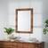 Angle. TRINITY - DRAKESTONE | 24x31 Farmhouse Vanity Mirror | Walnut - Walnut.
