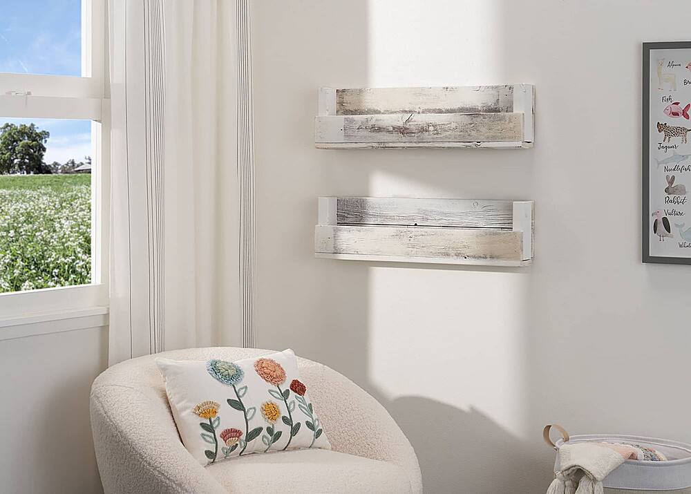 Alt View 11. TRINITY - DRAKESTONE | Floating Book + Display Shelf | 2-Pack | White Wash - White Wash.