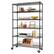 Front. TRINITY - TRINITY 6-Tier | 48x18x72 | Commercial Wire Shelving | NSF | w/ Backstands & Wheels | Black - Black.