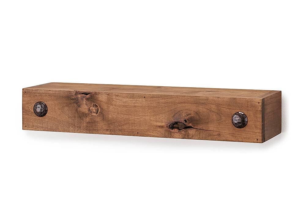 Alt View 12. TRINITY - DRAKESTONE | Farmhouse Floating Shelf w/ Clavos | Walnut - Walnut.