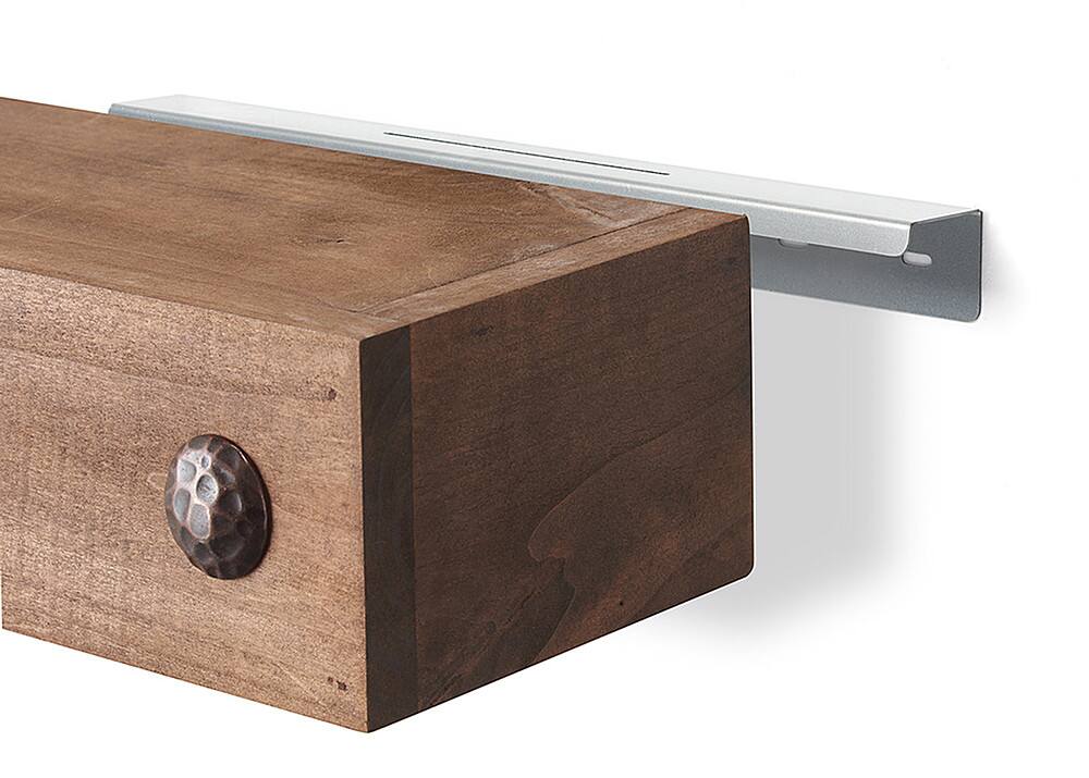 Alt View 14. TRINITY - DRAKESTONE | Farmhouse Floating Shelf w/ Clavos | Walnut - Walnut.