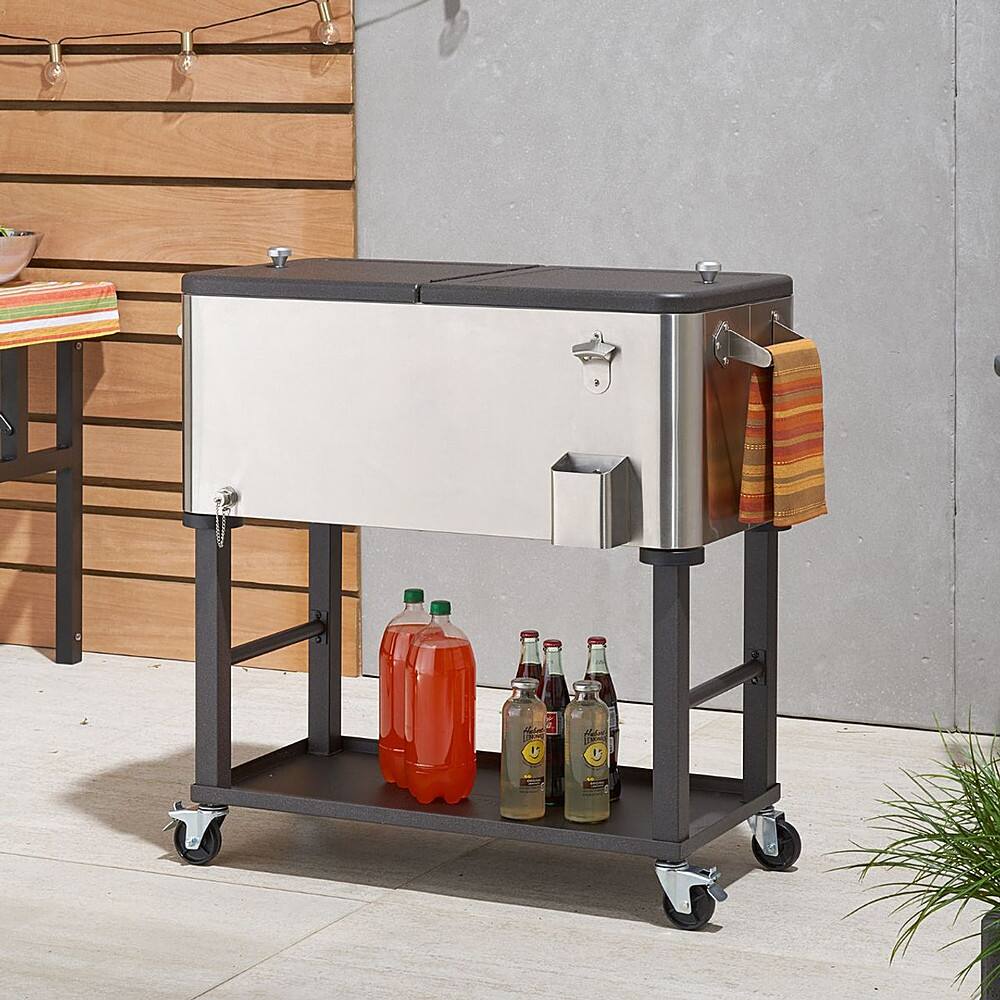 Alt View 11. TRINITY - TRINITY | 80 Quart Stainless Steel Cooler | Detachable Tub - Stainless Steel, Black.