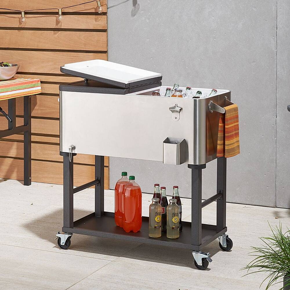 Alt View 12. TRINITY - TRINITY | 80 Quart Stainless Steel Cooler | Detachable Tub - Stainless Steel, Black.