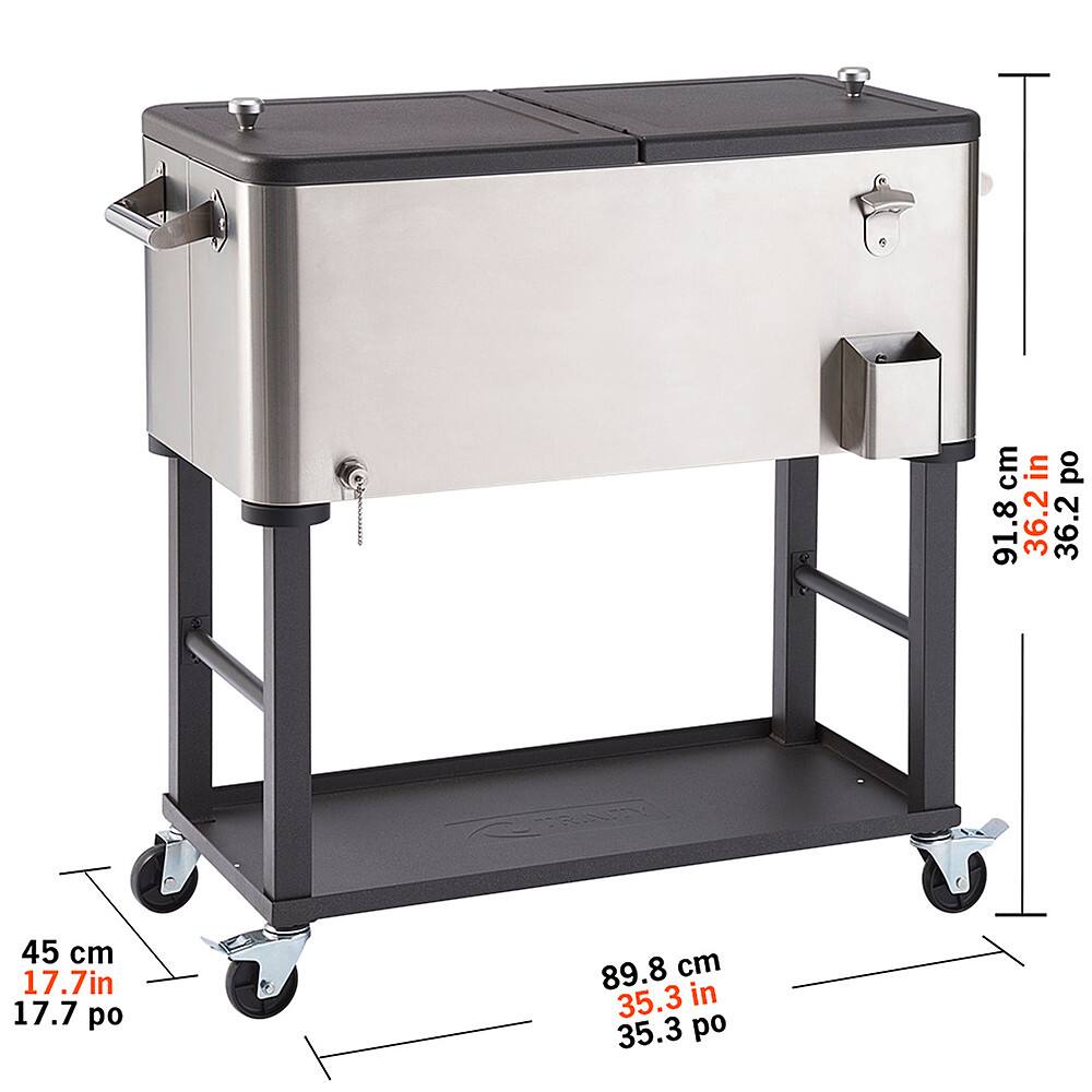 Alt View 18. TRINITY - TRINITY | 80 Quart Stainless Steel Cooler | Detachable Tub - Stainless Steel, Black.