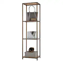 TRINITY - 4-Tier 15x20x72 Bamboo Shelving Tower - Bronze Anthracite®