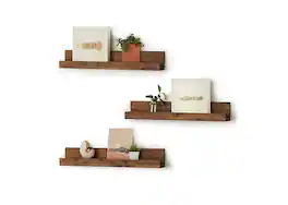 TRINITY - DRAKESTONE Floating Book + Display Shelf 3-Pack - Walnut