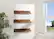 Left. TRINITY - DRAKESTONE | Floating Book + Display Shelf | 3-Pack | Walnut - Walnut.