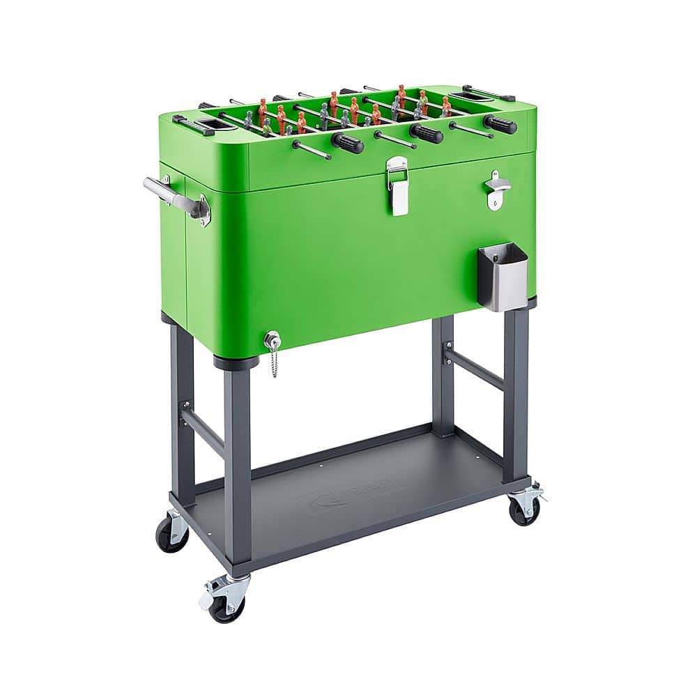 Front. TRINITY - TRINITY | 80 Quart Foosball Cooler | Detachable Tub | w/ Cover | Electric Green - Electric Green.