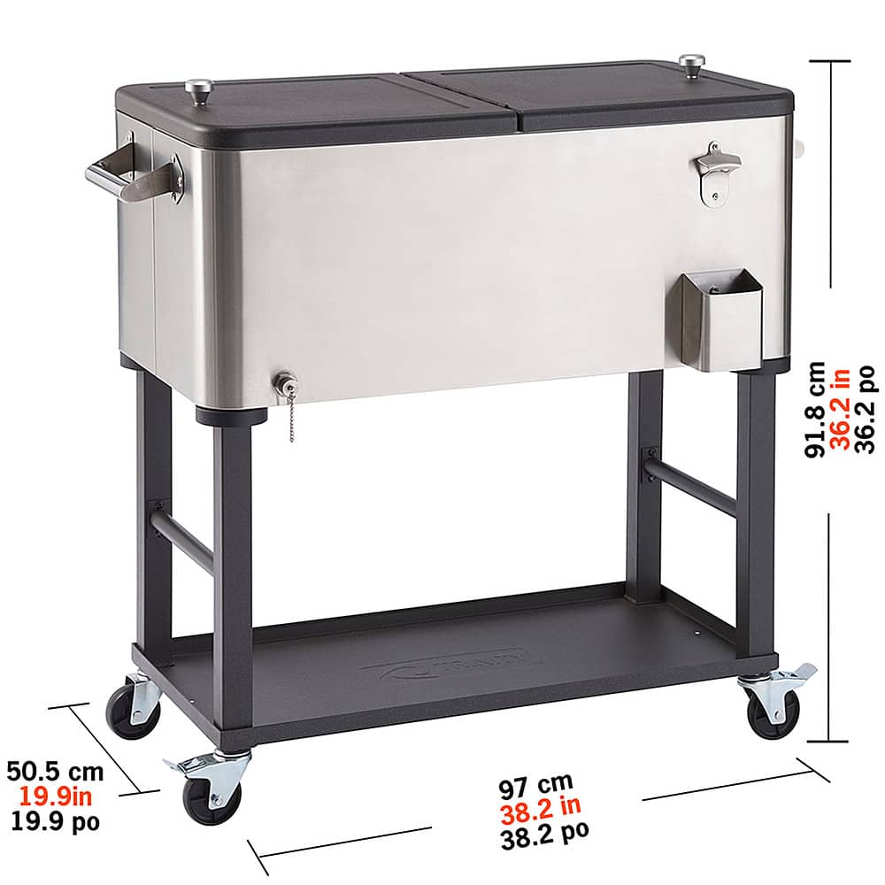 Alt View 18. TRINITY - TRINITY | 100 Quart Stainless Steel Cooler | Detachable Tub - Stainless Steel, Black.