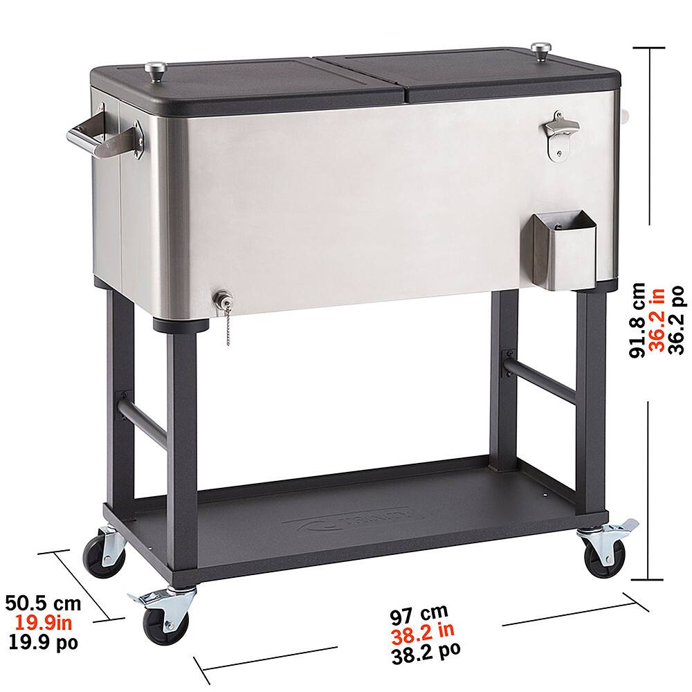 Alt View 18. TRINITY - TRINITY | 100 Quart Stainless Steel Cooler | Detachable Tub - Stainless Steel, Black.