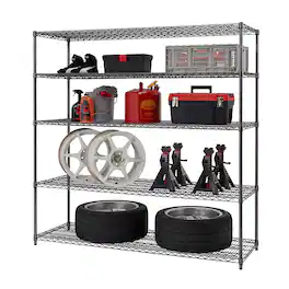 TRINITY - PRO 5-Tier 72x24x72 Industrial Wire Shelving NSF - Black Anthracite®