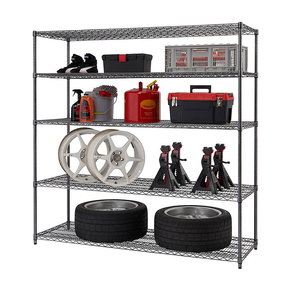 Front. TRINITY - TRINITY PRO® 5-Tier | 72x24x72 | Industrial Wire Shelving | NSF | Black Anthracite® - Black Anthracite®.