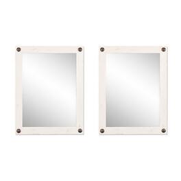 TRINITY - DRAKESTONE 24x31 Farmhouse Vanity Mirror w/ Clavos 2-Pack - White Wash