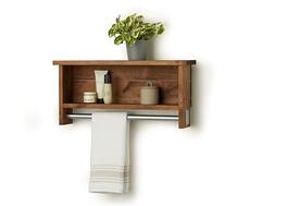 TRINITY - DRAKESTONE Towel Bar w/ Shelves - Walnut