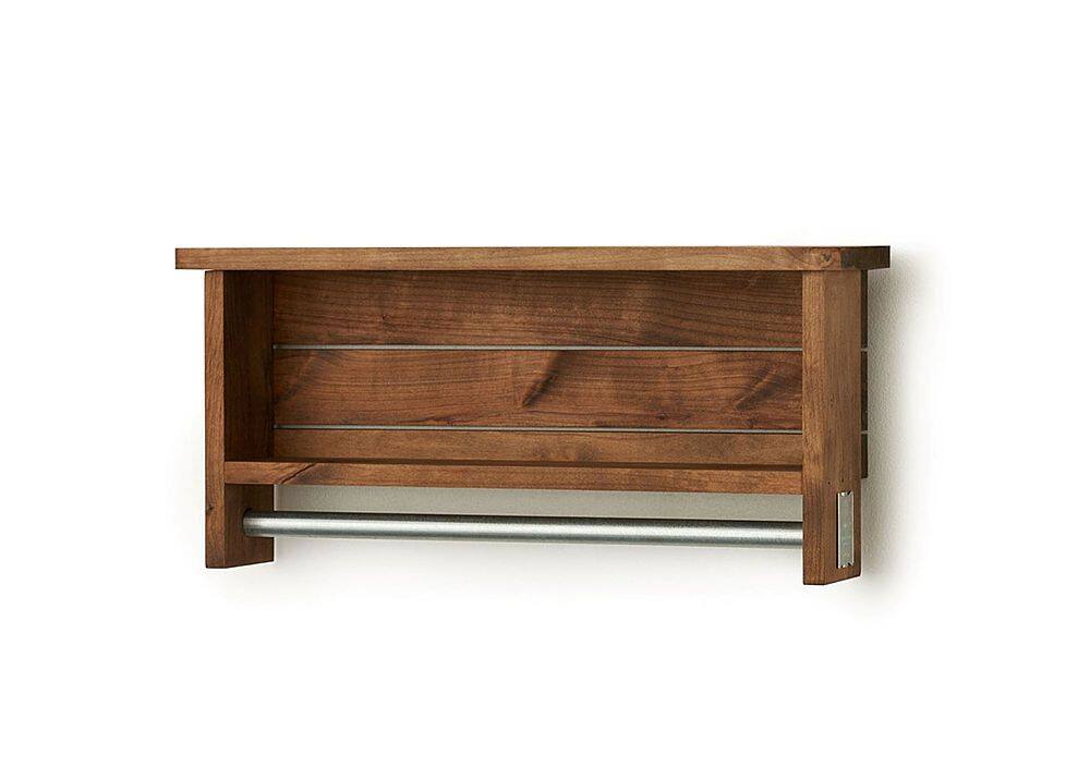 Alt View 13. TRINITY - DRAKESTONE | Towel Bar w/ Shelves | Walnut - Walnut.