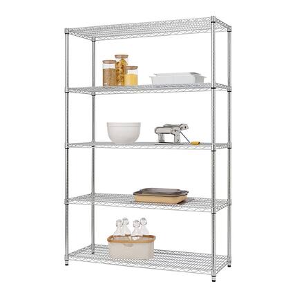 Front. TRINITY - TRINITY EcoStorage® 5-Tier | 48x18x72 | Commercial Wire Shelving | NSF | Chrome - Chrome.