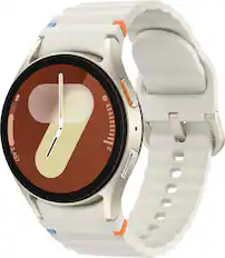 Front. Samsung - Galaxy Watch7 Aluminum Smartwatch 40mm LTE - Cream.