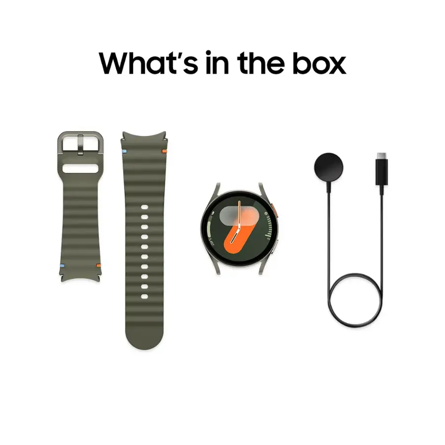 What's in the box: watch, earbuds, and a heart rate monitor.